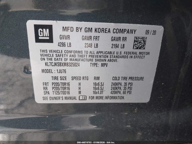 2021 CHEVROLET TRAX KL7CJKSBXMB325024 Photo 8