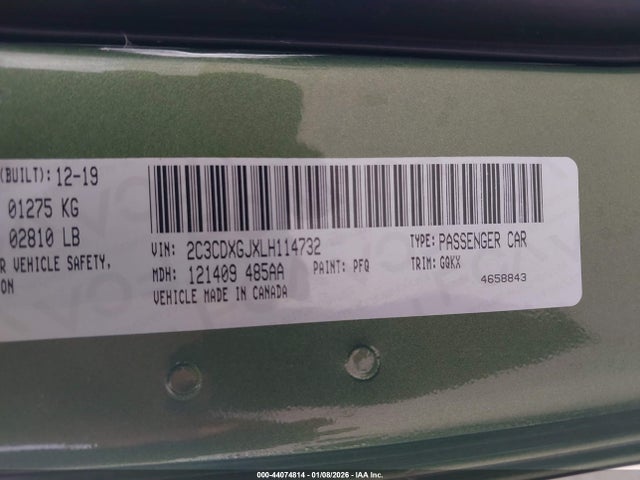 Продажа на аукционе авто 2020 Dodge Charger Scat Pack Rwd, vin: 2C3CDXGJXLH114732, номер лота: 44074814