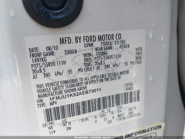 2010 FORD EXPEDITION 1FMJU1K52AEB73011 Photo 8