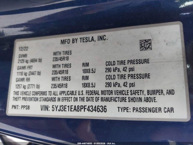 2023 TESLA MODEL 3 5YJ3E1EA8PF434636 Photo 8