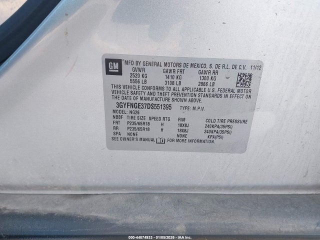 2013 CADILLAC SRX 3GYFNGE37DS551395 Photo 8