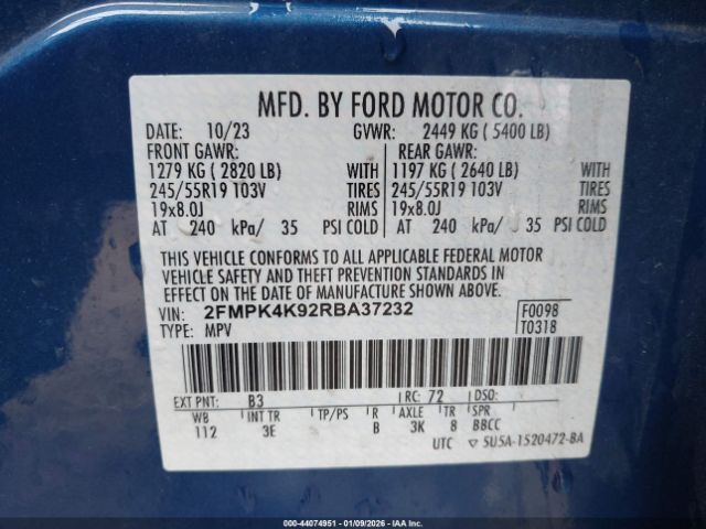 2024 FORD EDGE 2FMPK4K92RBA37232 Photo 8
