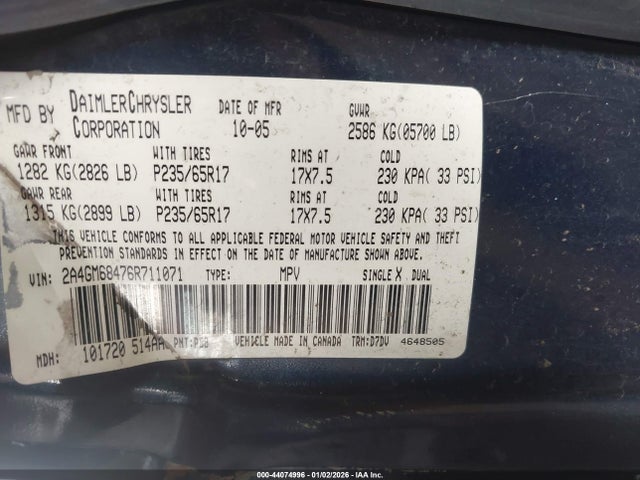 2006 CHRYSLER PACIFICA 2A4GM68476R711071 Photo 8