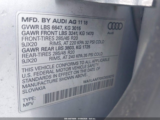2019 AUDI Q7 WA1LAAF70KD023272 Photo 8