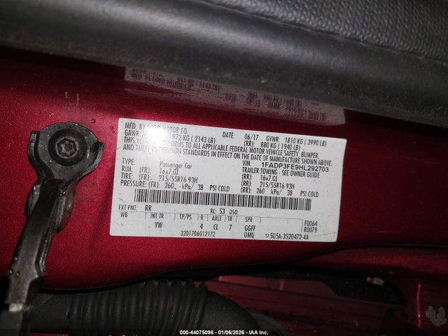 Ford FOCUS SE 2017 1FADP3FE9HL292703 Image 9
