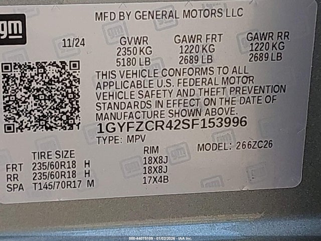 2025 CADILLAC XT4 1GYFZCR42SF153996 Photo 8