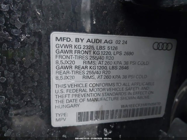 2024 AUDI Q3 WA1EECF31R1105870 Photo 8