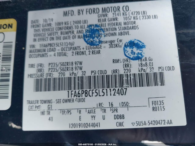 Ford Mustang Gt Premium Fastback 2020 1FA6P8CF5L5112407 Image 9