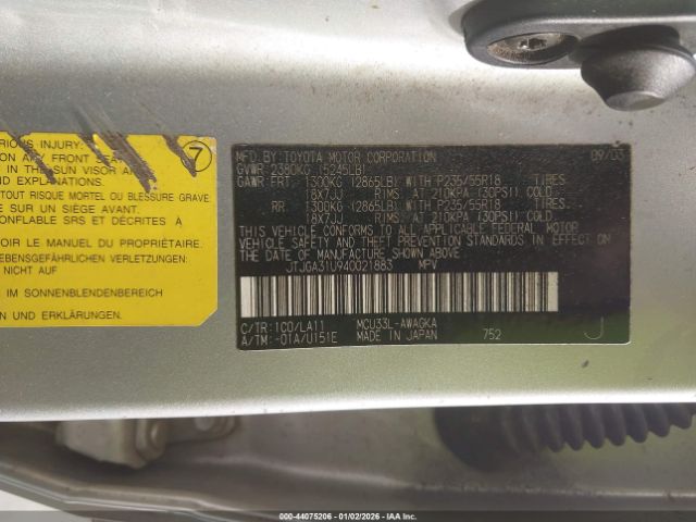 2004 LEXUS RX 330 JTJGA31U940021883 Photo 8