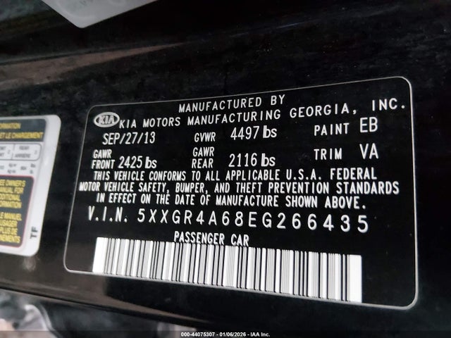 2014 KIA OPTIMA 5XXGR4A68EG266435 Photo 8