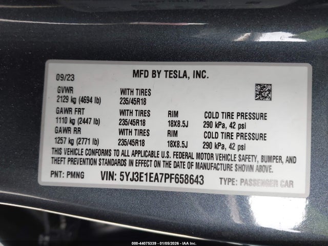 2023 TESLA MODEL 3 5YJ3E1EA7PF658643 Photo 8