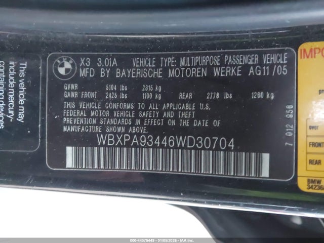 2006 BMW X3 WBXPA93446WD30704 Photo 8