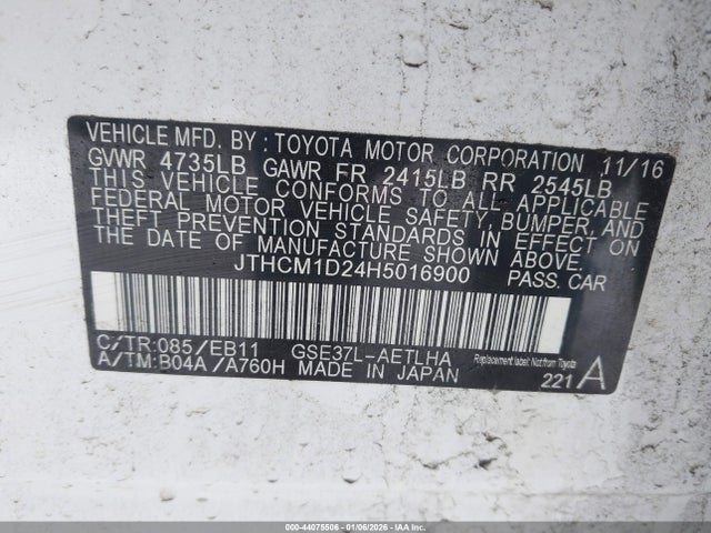 2017 LEXUS IS 300 JTHCM1D24H5016900 Photo 8