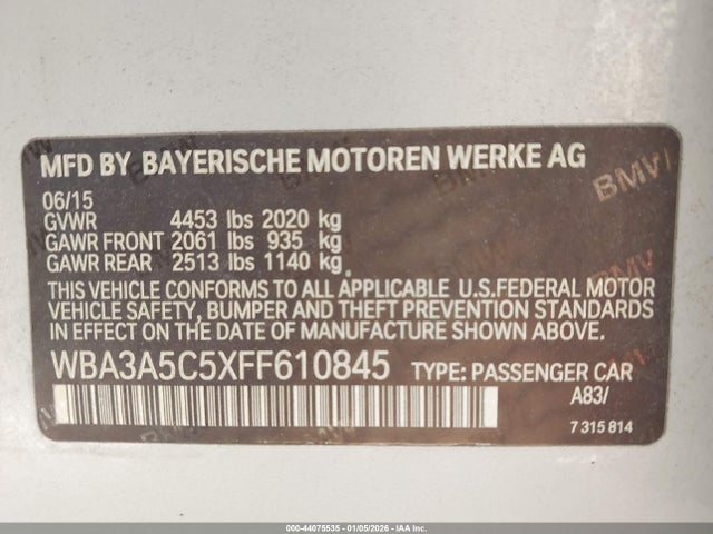 2015 BMW 328I WBA3A5C5XFF610845 Photo 8