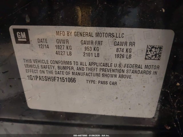 1G1PA5SH9F7151066 Chevrolet Cruze Ls Auto