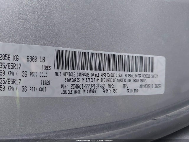 2C4RC1H77JR194782 Chrysler Pacifica Hybrid Touring Plus