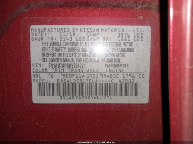 2019 NISSAN SENTRA 3N1AB7AP0KY264771 Photo 8