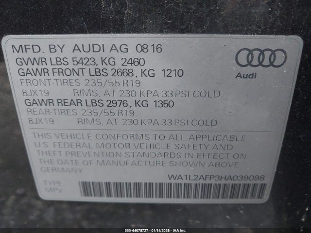 2017 AUDI Q5 WA1L2AFP3HA039098 Photo 8