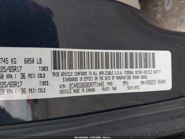 Продажа на аукционе авто 2013 Dodge Grand Caravan Se, vin: 2C4RDGBG8DR771445, номер лота: 44075940
