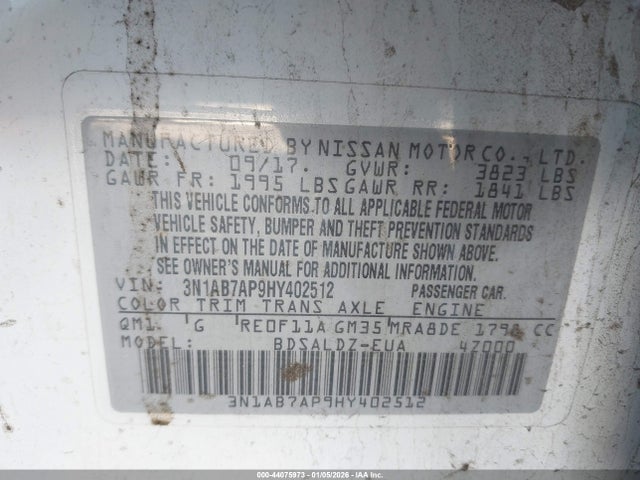 3N1AB7AP9HY402512 Nissan SENTRA SV