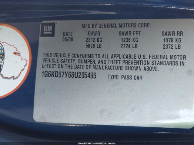 2008 CADILLAC DTS 1G6KD57Y68U205495 Photo 8