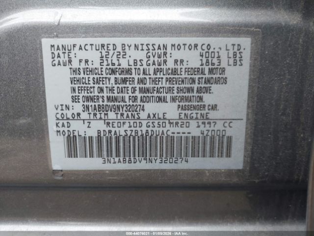 2022 NISSAN SENTRA 3N1AB8DV9NY320274 Photo 8