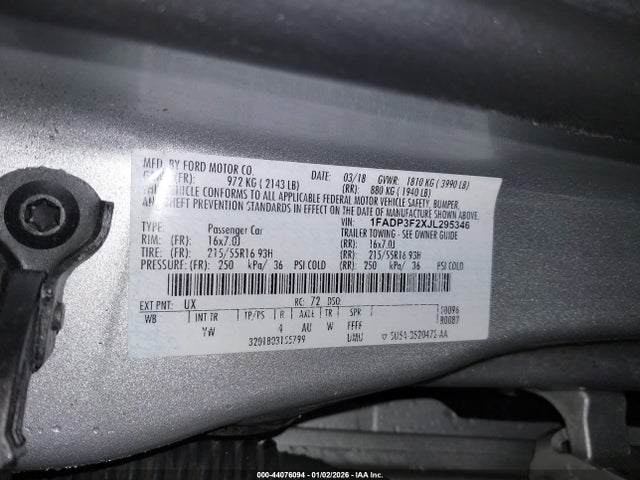 Ford FOCUS SE 2018 1FADP3F2XJL295346 Image 9