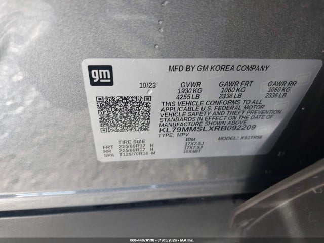 KL79MMSLXRB092209 Chevrolet Trailblazer Fwd Ls