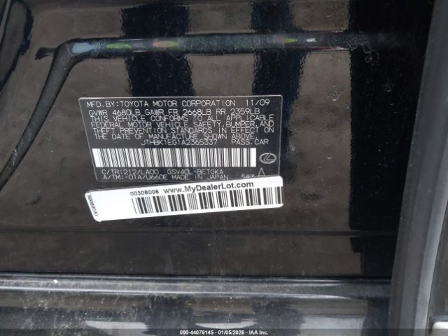 2010 LEXUS ES 350 JTHBK1EG1A2365337 Photo 8