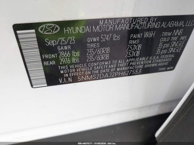 Hyundai Santa Fe Sel 2023 5NMS2DAJ2PH627553 Image 9