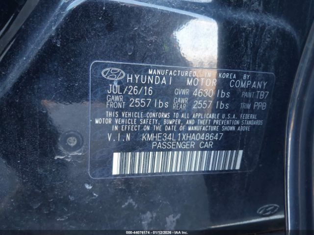 2017 HYUNDAI SONATA HYBRID KMHE34L1XHA048647 Photo 8