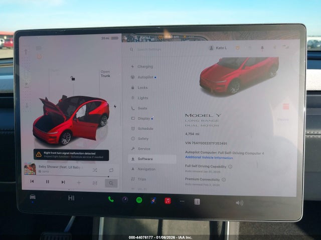 44076177 :رقم المزاد ، 7SAYGDEE6TF353491 vin ، 2026 Tesla Model Y مزاد بيع