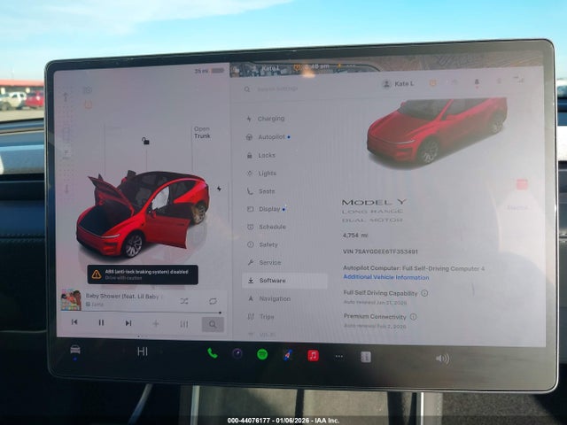 44076177 :رقم المزاد ، 7SAYGDEE6TF353491 vin ، 2026 Tesla Model Y مزاد بيع