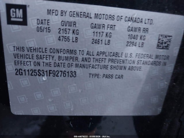 2G1125S31F9276133 Chevrolet Impala 2lt