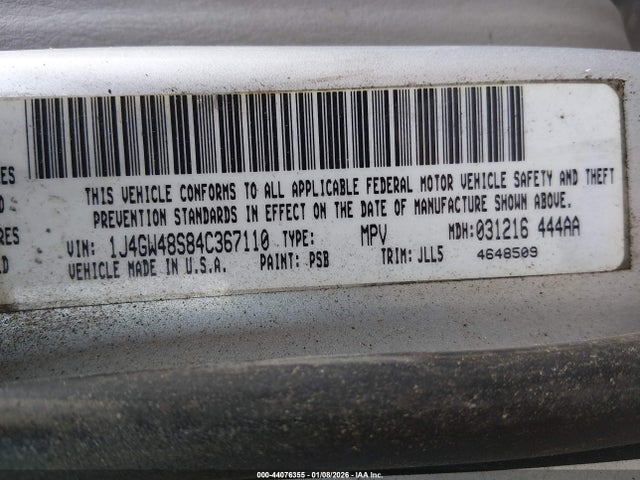 2004 JEEP GRAND CHEROKEE 1J4GW48S84C367110 Photo 8