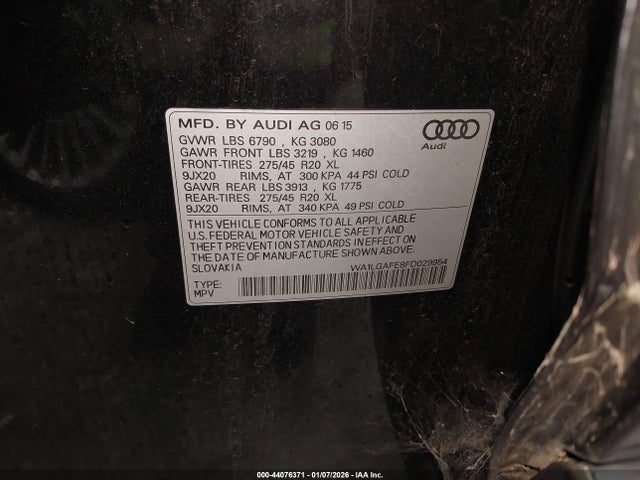 2015 AUDI Q7 WA1LGAFE8FD029954 Photo 8