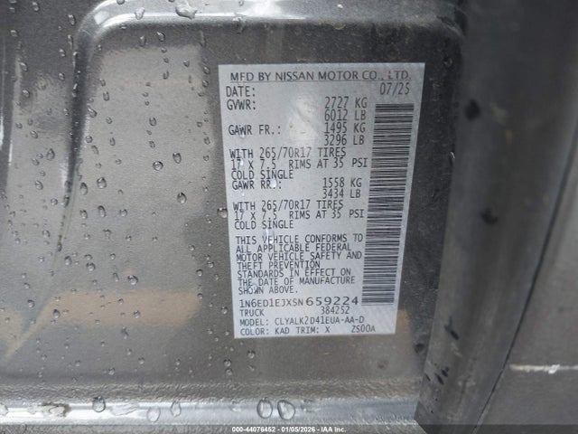 Nissan Frontier 2025 1N6ED1EJXSN659224 Image 9