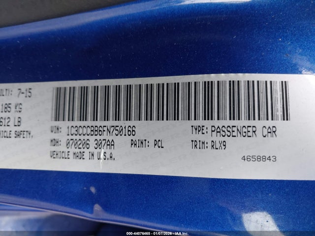 Aukcja sprzedaży 2015 Chrysler 200 S, vin: 1C3CCCBB6FN750166, numer aukcji: 44076465