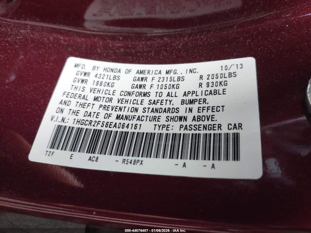 Honda Accord Sport 2014 1HGCR2F56EA064161 Image 9