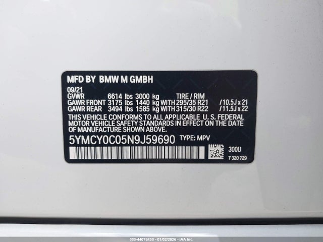 2022 BMW X6 M 5YMCY0C05N9J59690 Photo 8