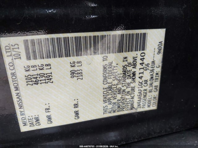 2016 NISSAN MAXIMA 1N4AA6AP1GC411440 Photo 8