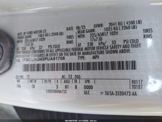 2023 FORD ESCAPE 1FMCU9GN5PUA91708 Photo 8