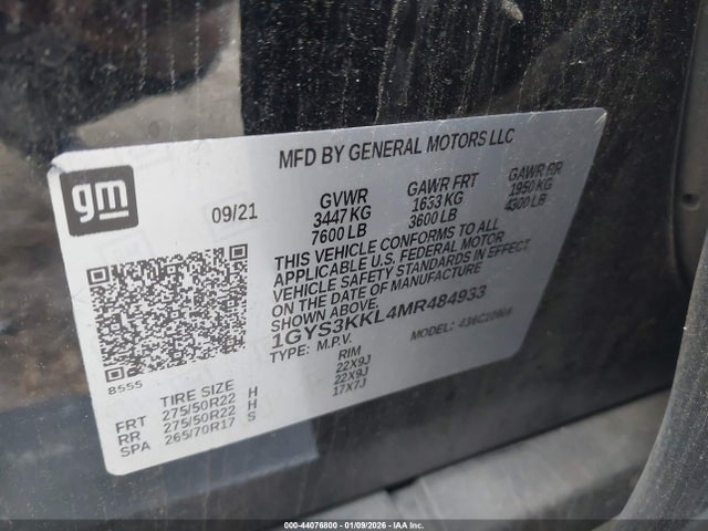 1GYS3KKL4MR484933 Cadillac Escalade Esv 2wd Premium Luxury