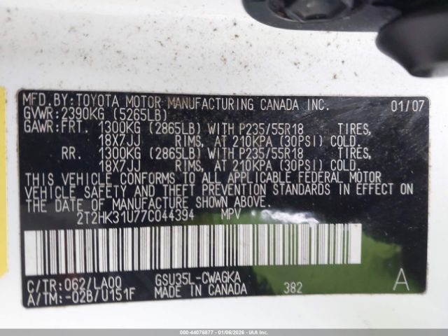 2007 LEXUS RX 350 2T2HK31U77C044394 Photo 8