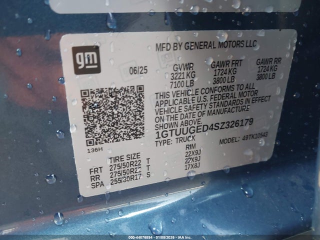 Продаж на аукціоні авто 2025 Gmc Sierra 1500 4wd  Short Box Denali, vin: 1GTUUGED4SZ326179, номер лоту: 44076894