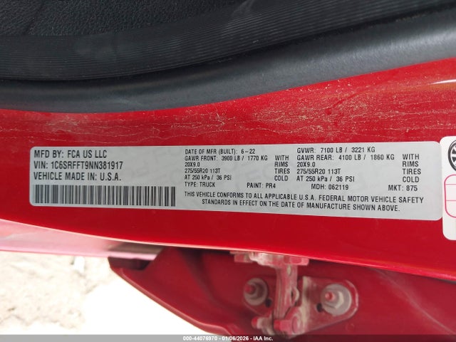 2022 RAM 1500 1C6SRFFT9NN381917 Photo 8