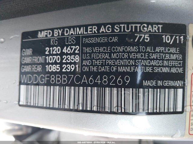 Aukcja sprzedaży 2012 Mercedes-benz C 300 Sport 4matic, vin: WDDGF8BB7CA648269, numer aukcji: 44076984