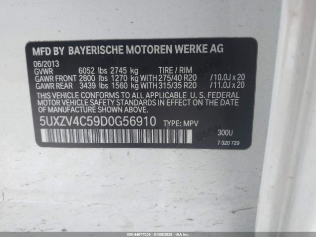 2013 BMW X5 5UXZV4C59D0G56910 Photo 8