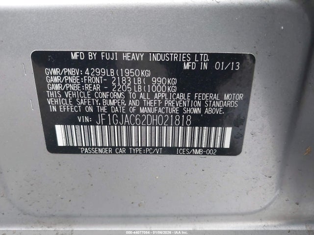2013 SUBARU IMPREZA JF1GJAC62DH021818 Photo 8