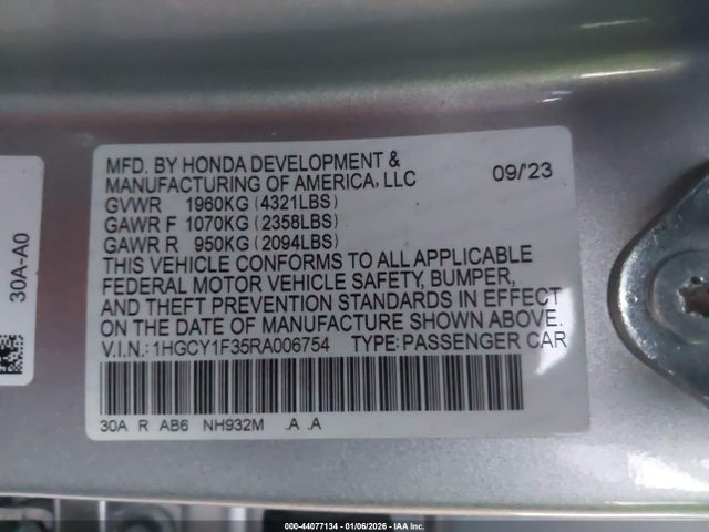 Honda ACCORD EX 2024 1HGCY1F35RA006754 Image 9